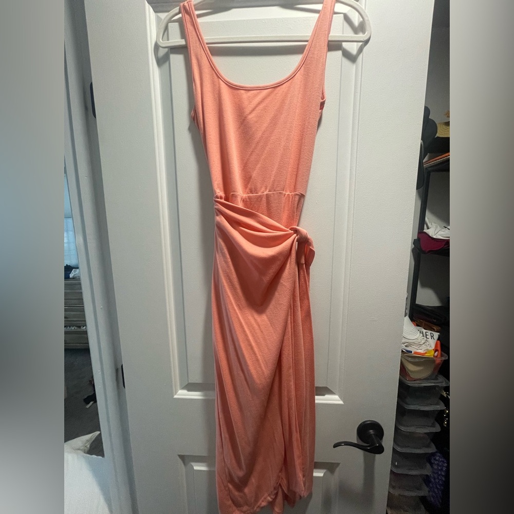 Amazon peach wrap dress